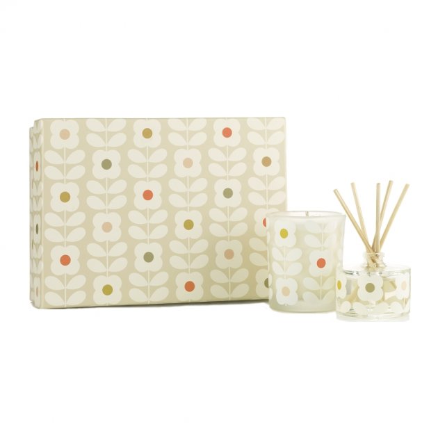 Orla Kiely Basil &amp; Mint Mini Candle &amp; Diffuser Set