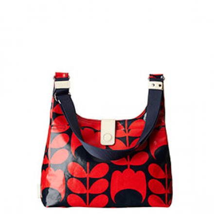 Orla Kiely Tulip Stem Midi Sling Bag Red &amp; Navy